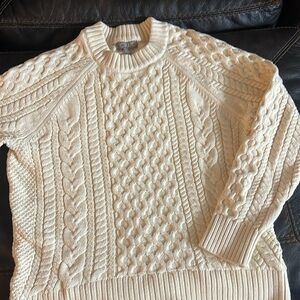 Jcrew cream cable knit sweater